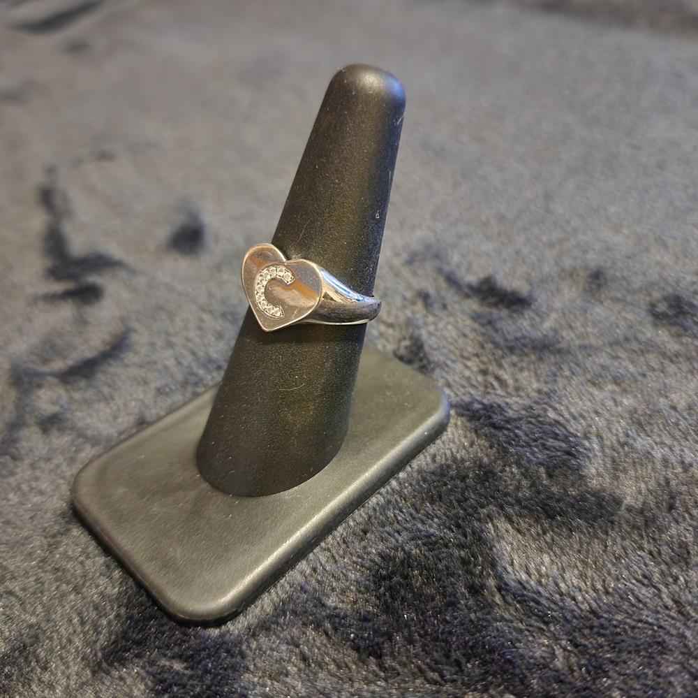 3/$10 Silver C initial ring - Picture 2 of 5
